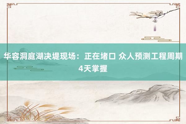 华容洞庭湖决堤现场：正在堵口 众人预测工程周期4天掌握