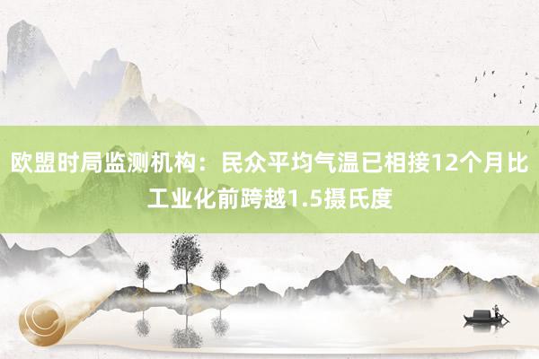 欧盟时局监测机构：民众平均气温已相接12个月比工业化前跨越1.5摄氏度