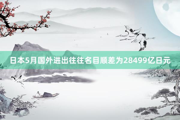 日本5月国外进出往往名目顺差为28499亿日元