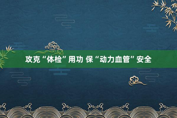 攻克“体检”用功 保“动力血管”安全