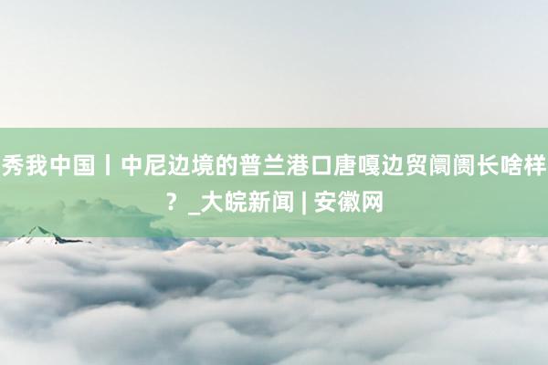 秀我中国丨中尼边境的普兰港口唐嘎边贸阛阓长啥样？_大皖新闻 | 安徽网